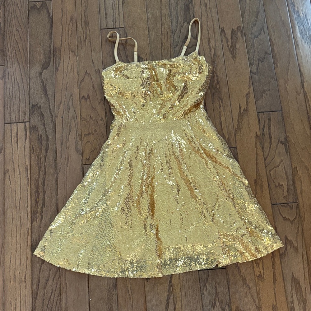 Gold Sequin Formal Dress